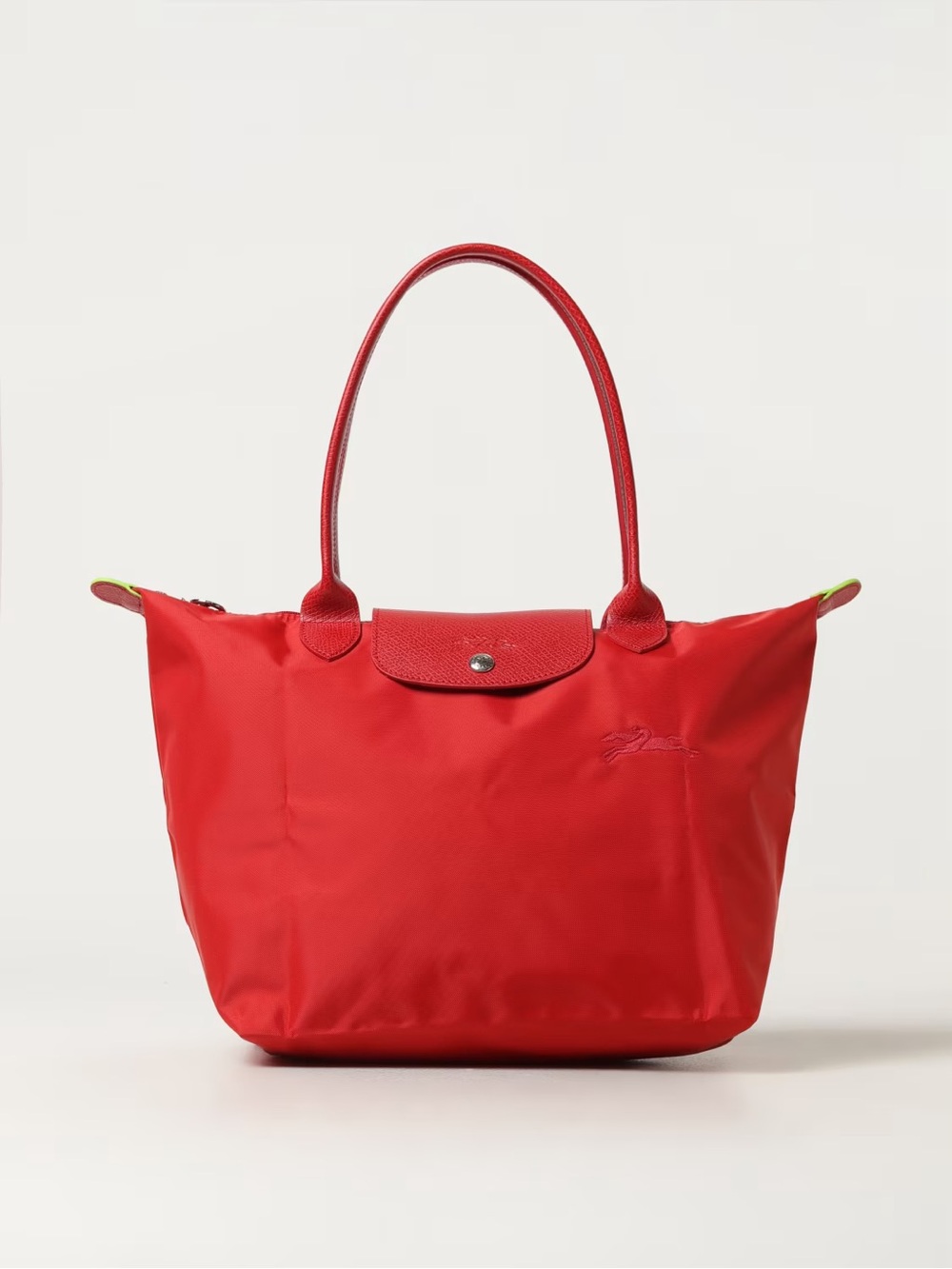 ISO Longchamp 'le Pliage Green' Large Tote Bag In Tomato